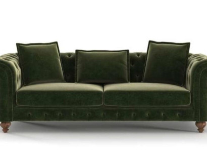 Green Chesterfield Textile three seater luxury couch living room sofas style